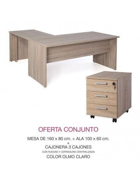 Oferta muebles oficina mesa escritorio, ala y cajonera