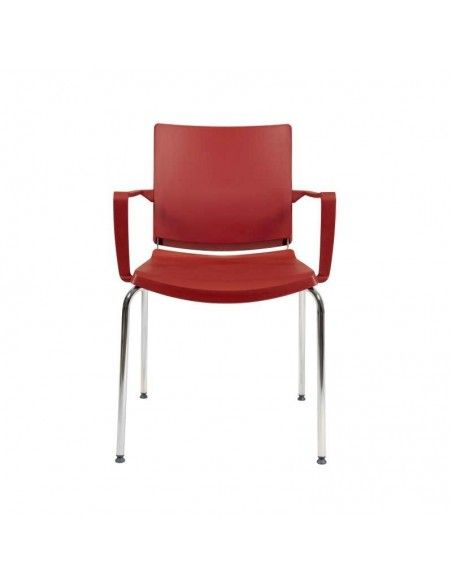 Silla confidente con brazos Atenea de Dileoffice en rojo Silla confidente con brazos Atenea de Dileoffice en rojo