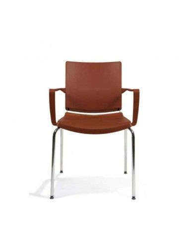 Silla confidente con brazos Atenea de Dileoffice en rojo Silla confidente con brazos Atenea de Dileoffice en rojo