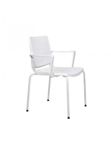 Silla confidente con brazos Atenea de Dileoffice en blanco Silla confidente con brazos Atenea de Dileoffice en blanco