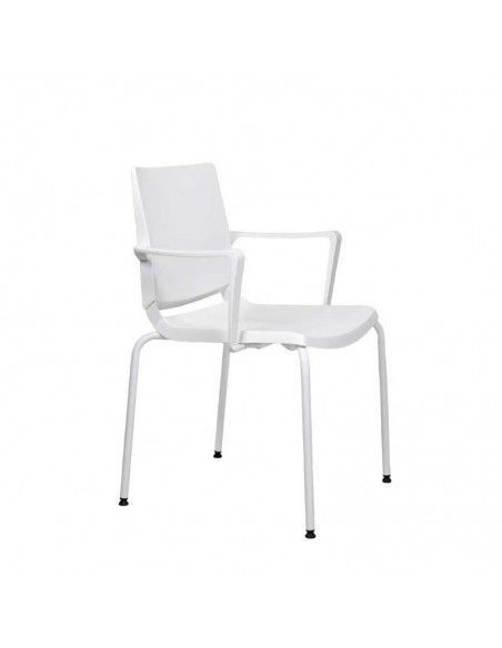 Silla confidente con brazos Atenea de Dileoffice en blanco Silla confidente con brazos Atenea de Dileoffice en blanco