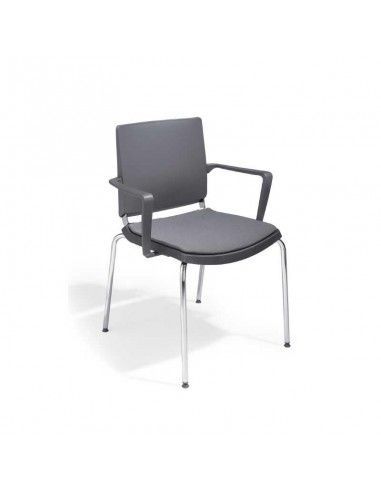 Silla confidente con brazos Atenea de Dileoffice en gris antracita Silla confidente con brazos Atenea de Dileoffice en gris antracita