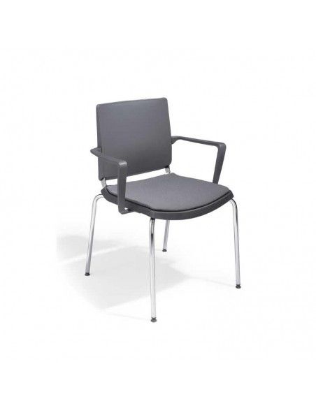 Silla confidente con brazos Atenea de Dileoffice en gris antracita Silla confidente con brazos Atenea de Dileoffice en gris antracita