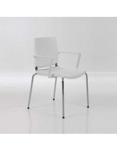 Silla confidente con brazos Atenea de Dileoffice en blanco Silla confidente con brazos Atenea de Dileoffice en blanco
