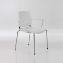 Silla confidente con brazos Atenea de Dileoffice en blanco