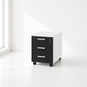 Cajonera oficina 3 cajones serie G3 de jgorbe en blanco y negro