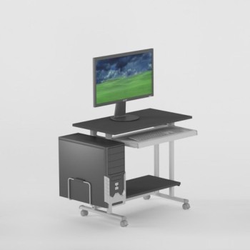 Mesa escritorio pequeño para ordenador de systemtronic con soporte para cpu