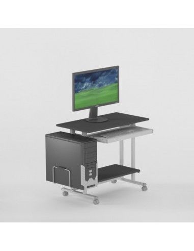 Mesa escritorio pequeño para ordenador de systemtronic con soporte para cpu