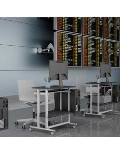 Mesa auxiliar 3 niveles para impresora con ruedas - Cablematic