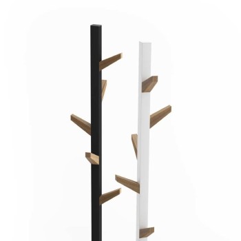 Detalle colgadores de madera del perchero oficina Tree de systemtronic