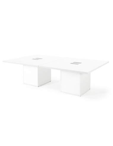 Mesa reuniones rectangular serie G3 de Jgorbe en blanco