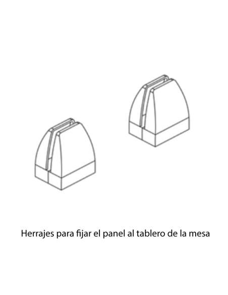 herraje para unir panel separador con tablero de bench o isla de trabajo de aic