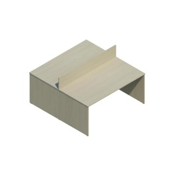 Mesa oficina multipuesto con separador de JGorbe en color olmo claro