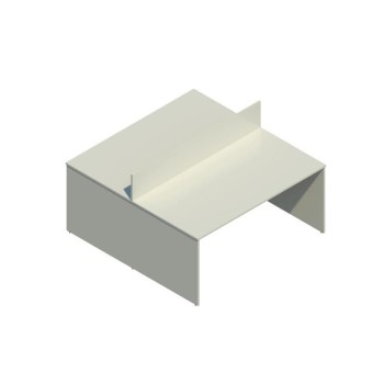 Mesa oficina multipuesto con separador de JGorbe en color gris claro