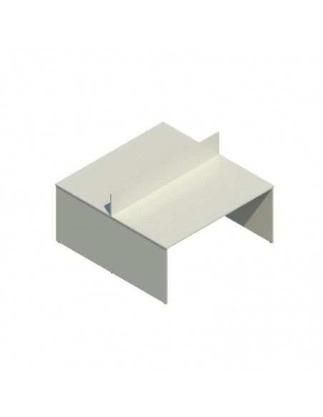 Mesa oficina multipuesto con separador de JGorbe en color gris claro