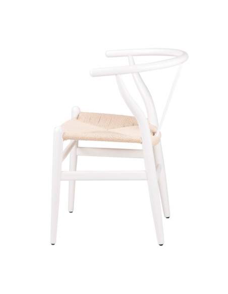 Silla de madera blanca para hostelería u hogar