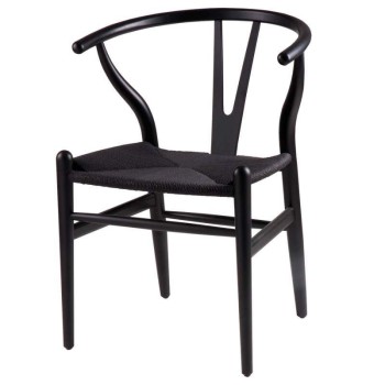 Silla de madera negra para cocina