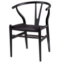 Silla de madera negra para cocina