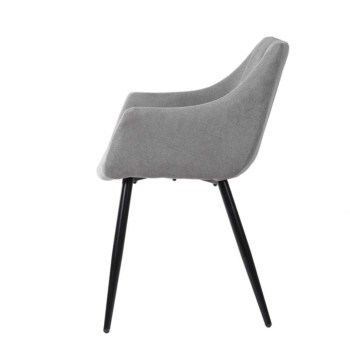 sillon comedor tapizado gris claro somcasa fiona
