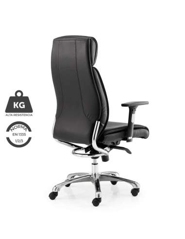 Sillas dirección piel negra. Con estructura reforzada en aluminio. Silla para personas grandes. Sillas dirección piel negra. Con estructura reforzada en aluminio. Silla para personas grandes.