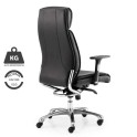 Sillas dirección piel negra. Con estructura reforzada en aluminio. Silla para personas grandes.