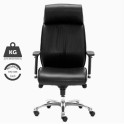 Silla dirección en ecopiel negra. Modelo Moscú. Con brazos 4D.