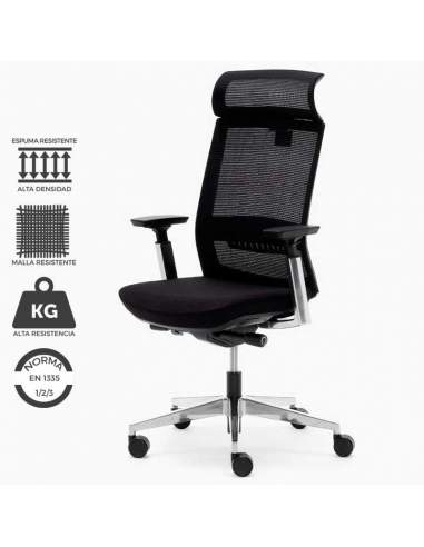 Sillón de dirección resistente, con estructura reforzada y malla ultra resistente. Color negro. Modelo sillón Toronto. Sillón de dirección resistente, con estructura reforzada y malla ultra resistente. Color negro. Modelo sillón Toronto.
