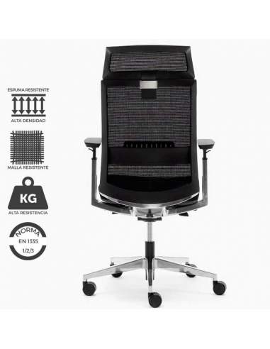 Sillón de director negra. Silla modelo Toronto. Con soporte lumbar, respaldo de malla y brazos regulables. Sillón de director negra. Silla modelo Toronto. Con soporte lumbar, respaldo de malla y brazos regulables.