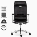 Sillón de director negra. Silla modelo Toronto. Con soporte lumbar, respaldo de malla y brazos regulables.