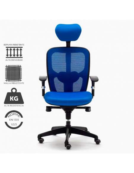 Silla de trabajo azul modelo Boston