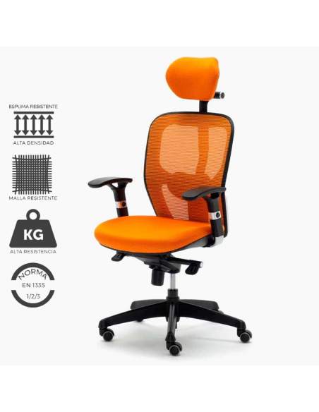 Silla de trabajo naranja modelo Boston