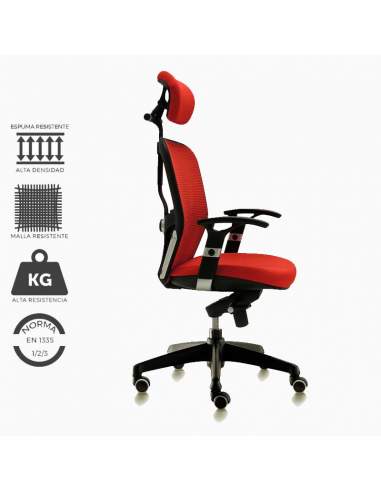 Silla de trabajo roja modelo Boston