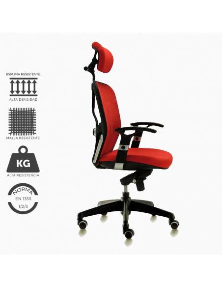 Silla de trabajo roja modelo Boston