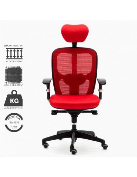 Silla de trabajo roja modelo Boston