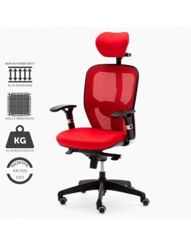 Silla de trabajo roja modelo Boston