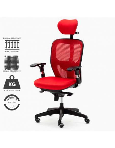 Silla de trabajo roja modelo Boston