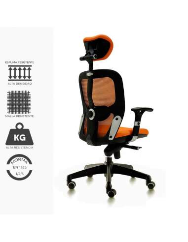 Silla de trabajo naranja modelo Boston