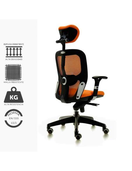Silla de trabajo naranja modelo Boston