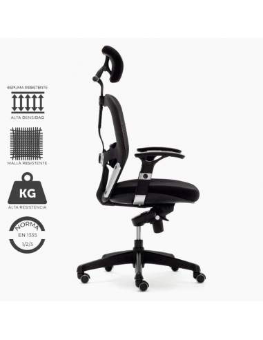 Silla de trabajo negra modelo Boston