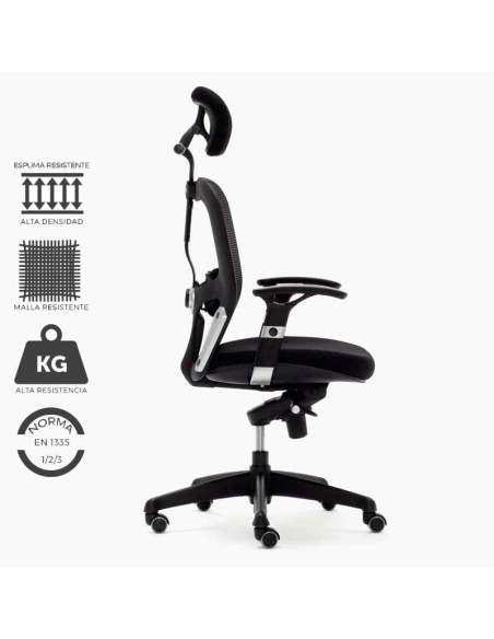 Silla de trabajo negra modelo Boston