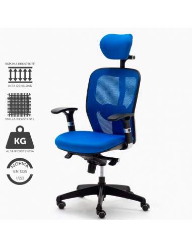 Silla de trabajo azul modelo Boston