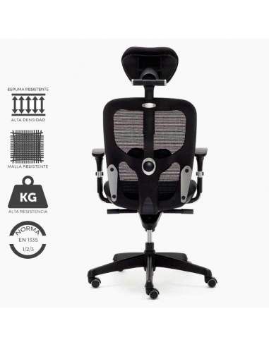 Silla de trabajo negra modelo Boston