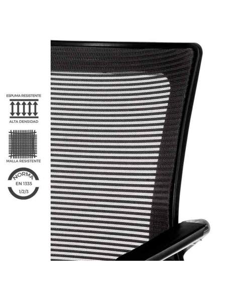 Silla confidente Dallas con respaldo de malla ultraresistente.