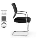 Silla confidente fija modelo Dallas, con brazos estructurales.
