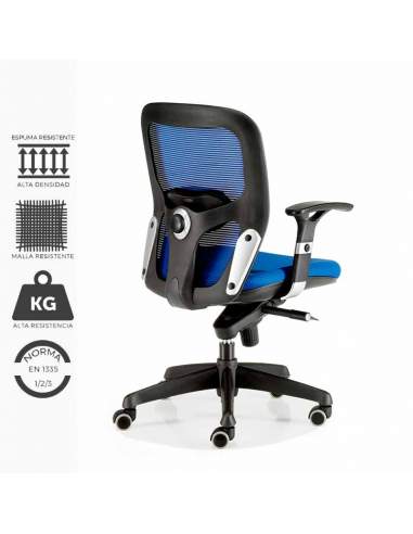 Silla de trabajo ergonómica modelo Boston, de alta calidad. Tapizado en color azul. Silla de trabajo ergonómica modelo Boston, de alta calidad. Tapizado en color azul.