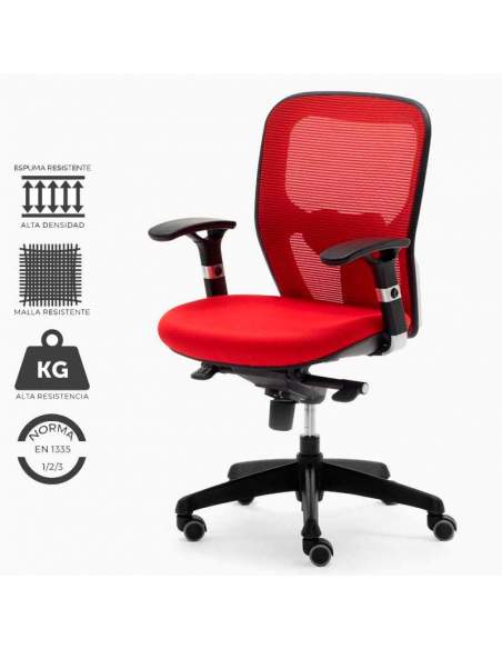 Silla de trabajo ergonómica modelo Boston de color rojo Silla de trabajo ergonómica modelo Boston de color rojo