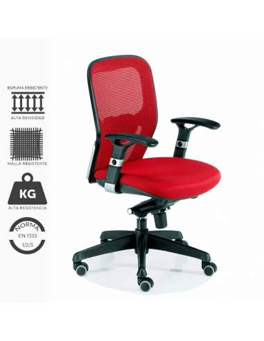 Silla de trabajo ergonómica roja, modelo Boston. Silla de trabajo ergonómica roja, modelo Boston.