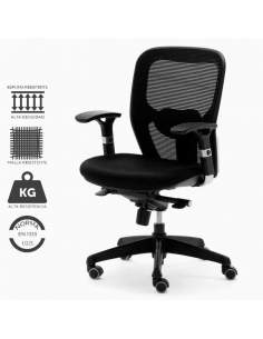 Silla de trabajo ergonómica negra, modelo Boston. 2