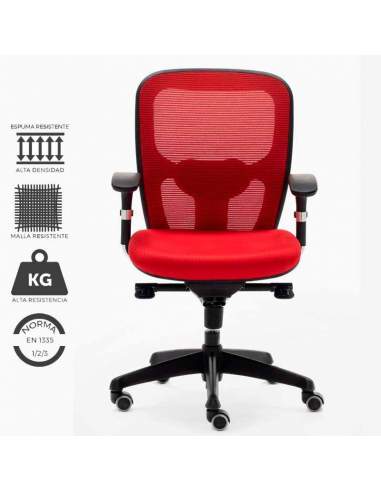 Silla trabajo ergonómica modelo Boston, en color rojo Silla trabajo ergonómica modelo Boston, en color rojo