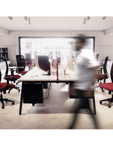 mesas para trabajo en equipo serie torii con panel separador personalizable mesas para trabajo en equipo serie torii con panel separador personalizable
